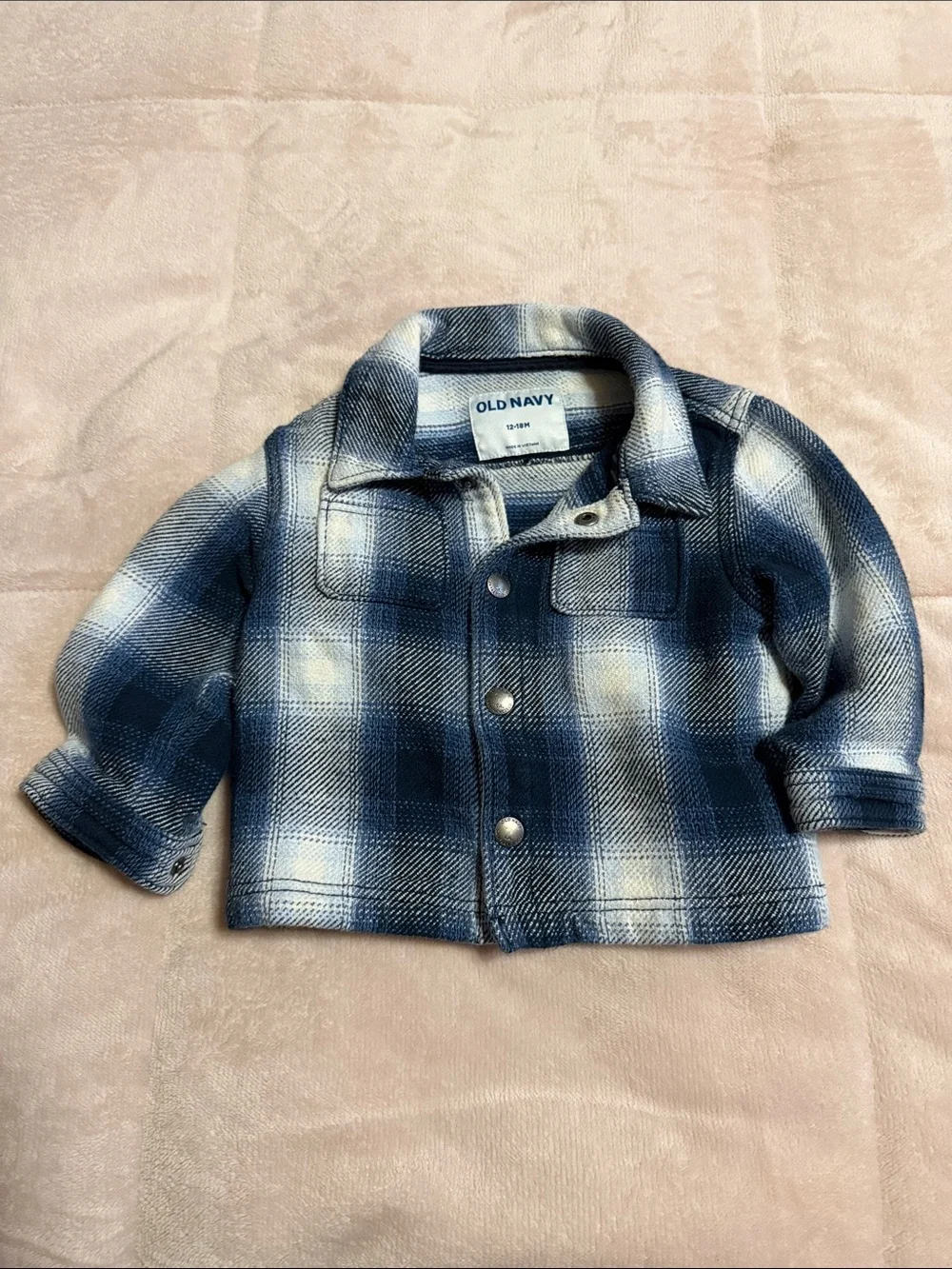 Old‎ Navy Navy and White Plaid Kids Jacket